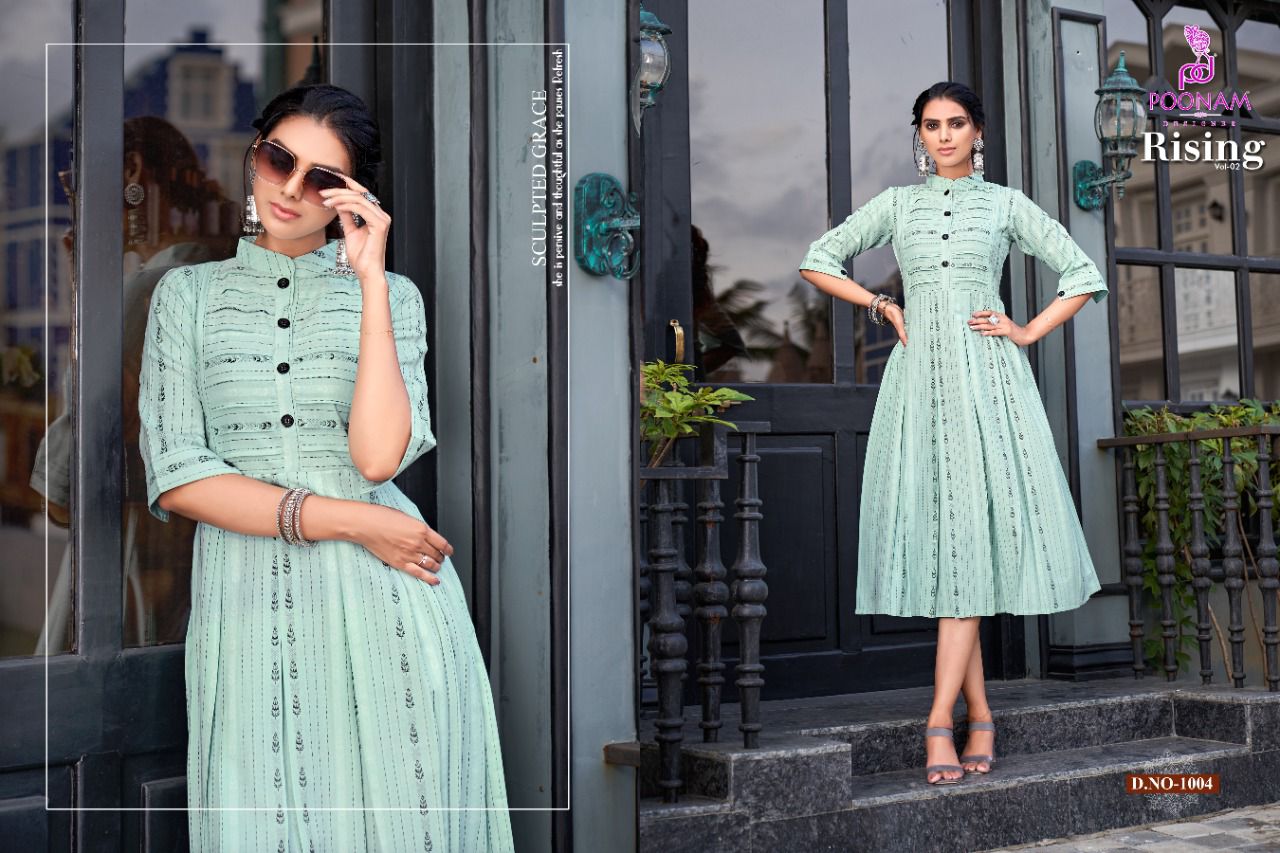 Poonam Rising 2 Trending Cotton Printed Ethnic Wear Kurti Collection